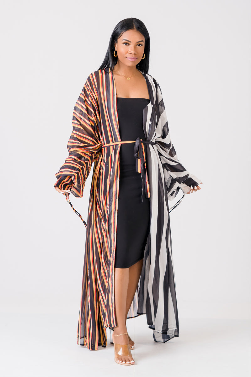 Stripe Kimono Dress